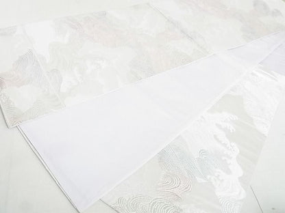 平和屋着物◎六通柄袋帯 立波文 銀糸 逸品 DAAE8023sa