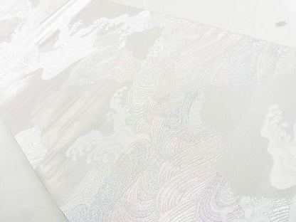 平和屋着物◎六通柄袋帯 立波文 銀糸 逸品 DAAE8023sa