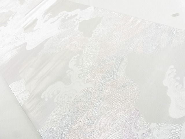 平和屋着物◎六通柄袋帯 立波文 銀糸 逸品 DAAE8023sa