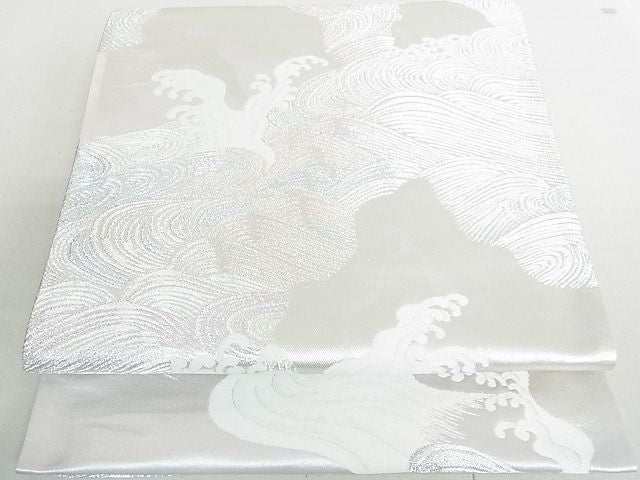平和屋着物◎六通柄袋帯 立波文 銀糸 逸品 DAAE8023sa