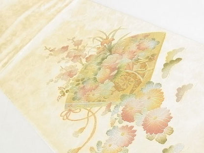 平和屋着物◎太鼓柄袋帯 扇面花車文 金銀彩 逸品 DAAE8032sa