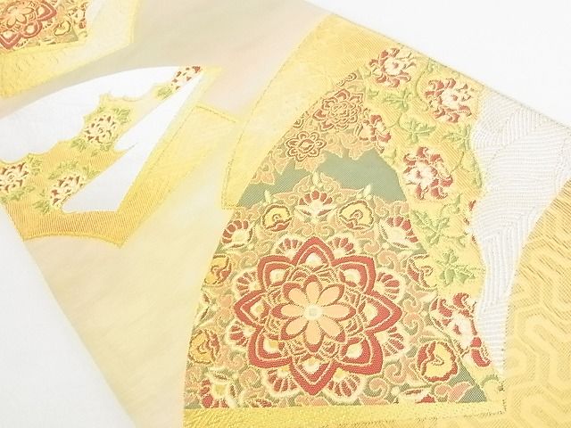 平和屋着物◎佐賀錦 六通柄袋帯 地紙花文 金銀糸 逸品 DAAE8035sa