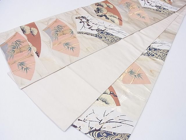 平和屋着物■六通柄袋帯 地紙流水松竹梅 金糸 逸品 CAAD7737hy