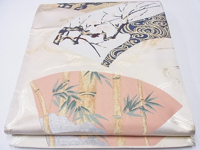 平和屋着物■六通柄袋帯 地紙流水松竹梅 金糸 逸品 CAAD7737hy