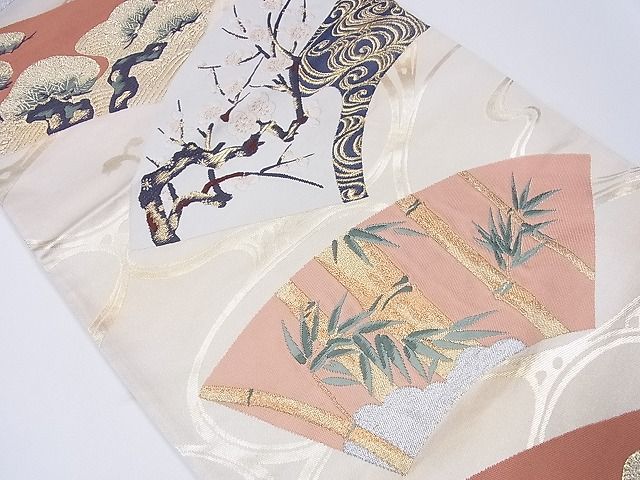 平和屋着物■六通柄袋帯 地紙流水松竹梅 金糸 逸品 CAAD7737hy