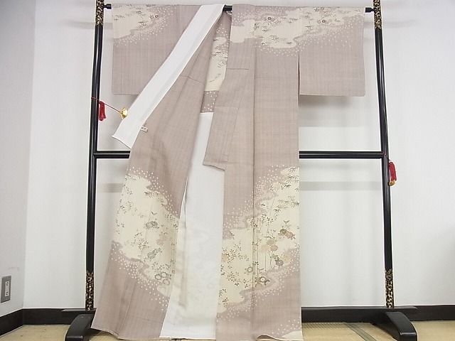 平和屋本店＊極上 夏物 染織の名門 しょうざん 生紬 訪問着 枝花文 ますいわ屋扱い 正絹 逸品 KAAA1124kk4