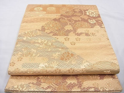 平和屋着物◎六通柄袋帯 有職名物裂 金糸 逸品 BAAE8618cm