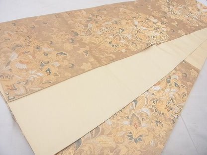 平和屋着物◎六通柄袋帯 宝相華鳳凰文 金銀糸 逸品 BAAE8658cm