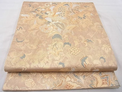 平和屋着物◎六通柄袋帯 宝相華鳳凰文 金銀糸 逸品 BAAE8658cm