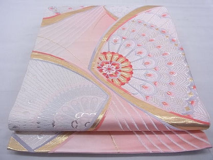 平和屋着物◎六通柄袋帯 唐織 正倉院花文 金銀糸 逸品 BAAF5407cm