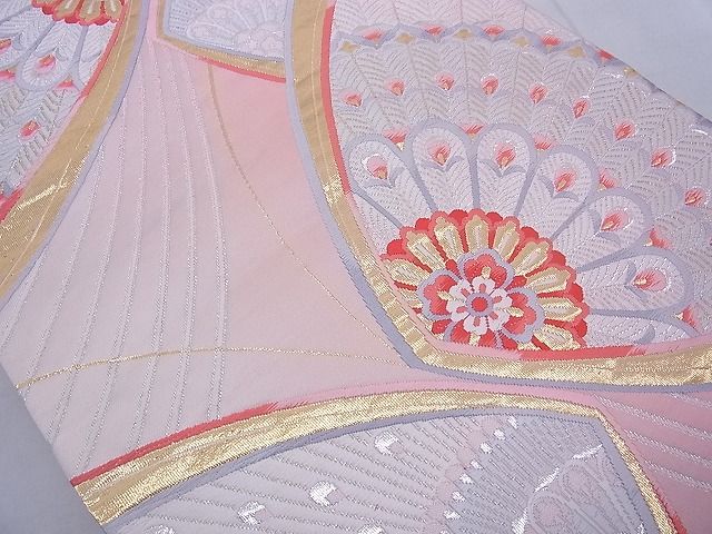平和屋着物◎六通柄袋帯 唐織 正倉院花文 金銀糸 逸品 BAAF5407cm