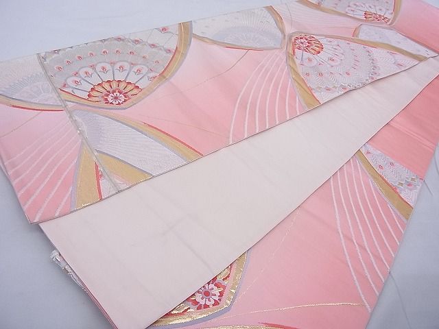 平和屋着物◎六通柄袋帯 唐織 正倉院花文 金銀糸 逸品 BAAF5407cm