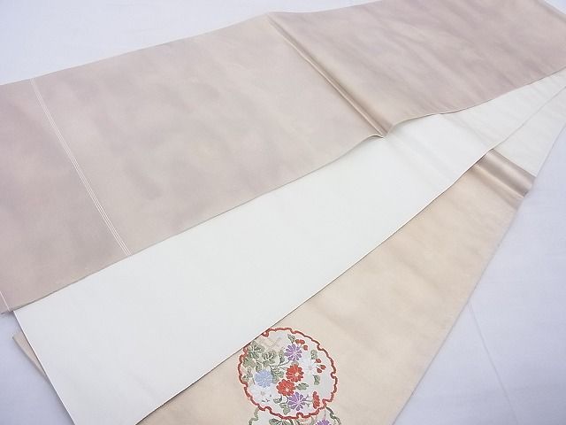 平和屋着物◎太鼓柄袋帯 唐織 雪輪花文 金糸 逸品 BAAF5409cm