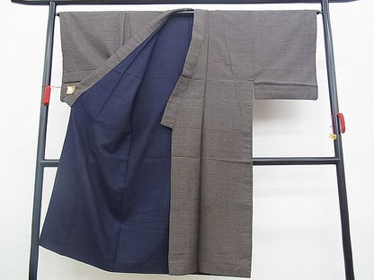 平和屋着物■男性　紬　格子　逸品　BAAE9833pm