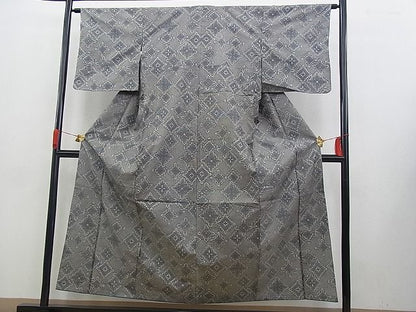 平和屋着物■上質な紬 花菱文 逸品 BAAE9840pm