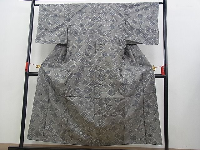 平和屋着物■上質な紬 花菱文 逸品 BAAE9840pm