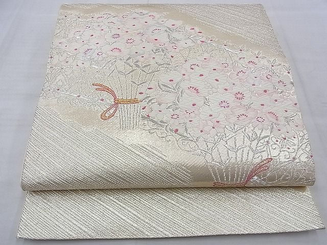 平和屋着物◎六通柄袋帯 唐織 草花文 金銀糸 逸品 BAAE7623du