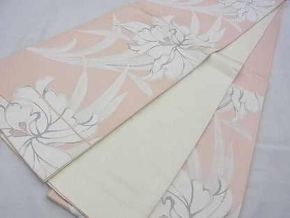 平和屋着物◎六通柄袋帯 唐織 草花文 銀糸 逸品 BAAE7636du