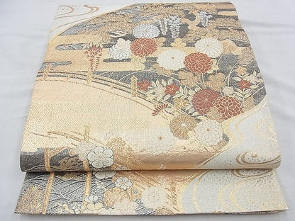 平和屋着物◎九百佐賀錦 六通柄袋帯 蒔絵 金銀糸 逸品 BAAE7670du