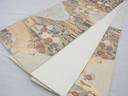 平和屋着物◎九百佐賀錦 六通柄袋帯 蒔絵 金銀糸 逸品 BAAE7670du