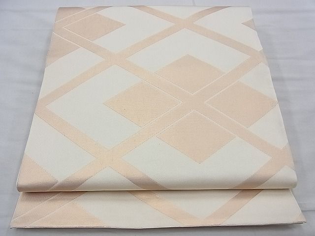 平和屋着物◎全通柄 本袋帯 ひし形文様 金糸 逸品 BAAE7674du