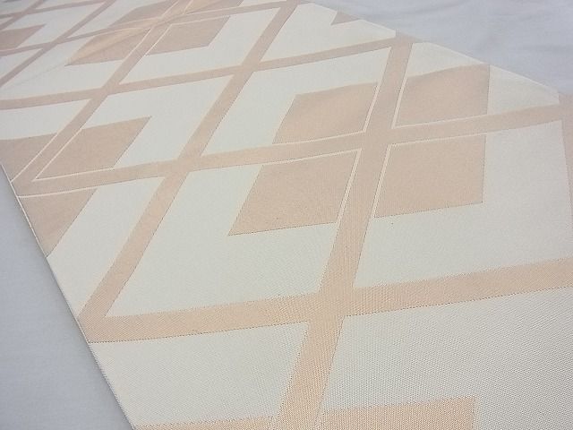 平和屋着物◎全通柄 本袋帯 ひし形文様 金糸 逸品 BAAE7674du