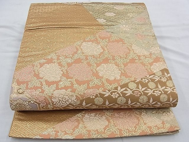 平和屋着物◎六通柄袋帯 唐織 切嵌有職文 金糸 逸品 BAAE7695du