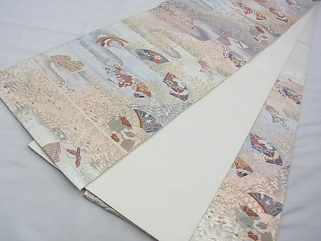 平和屋着物◎六通柄袋帯 唐織 地紙花鳥文 金糸 逸品 BAAE7703du