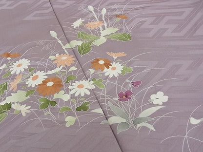 平和屋本店■極上　京都祇園の老舗　ぎをん齋藤　訪問着　刺繍　草花文　たとう紙付き　逸品　CZAA0317s4