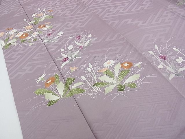 平和屋本店■極上　京都祇園の老舗　ぎをん齋藤　訪問着　刺繍　草花文　たとう紙付き　逸品　CZAA0317s4