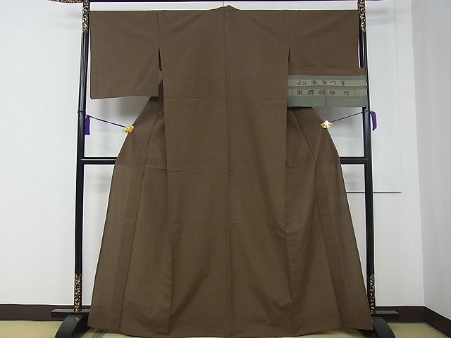 平和屋本店■極上　綿薩摩　本さつま　東郷織物謹製　手織　實篤　永江明夫　単衣　反端付き　木綿　逸品　CZAA0320s4
