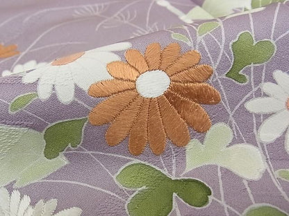 平和屋本店■極上　京都祇園の老舗　ぎをん齋藤　訪問着　刺繍　草花文　たとう紙付き　逸品　CZAA0317s4