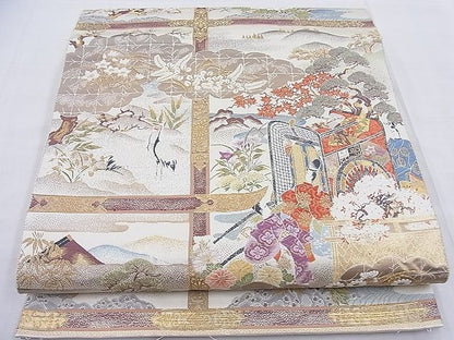 平和屋着物■六通柄袋帯　唐織　王朝繁栄文　金糸　逸品　BAAE4399ea
