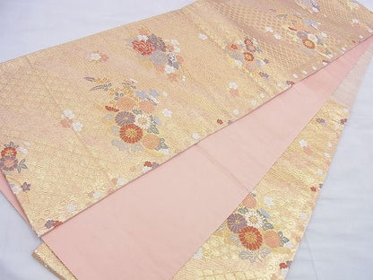平和屋着物◎六通柄袋帯 唐織 花筏 金糸 逸品 BAAF0039th