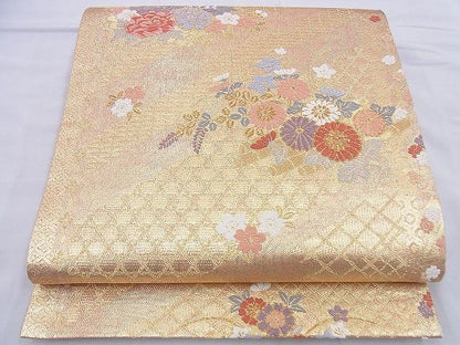 平和屋着物◎六通柄袋帯 唐織 花筏 金糸 逸品 BAAF0039th
