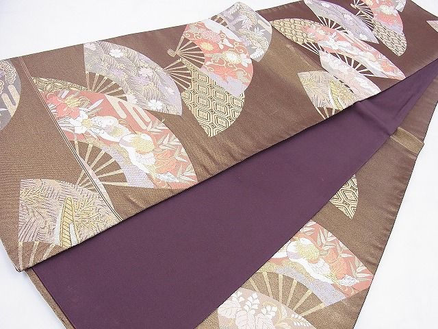 平和屋着物◎六通柄袋帯 唐織 洗面鴛鴦花文 本うるし箔 逸品 BAAF0072th