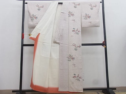 平和屋着物■付下げ　陶器菊花青海波　逸品　BAAE6711mz