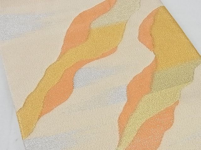 平和屋着物◎綴れ 太鼓柄袋帯 道長文 金銀糸 正絹 逸品 AAAG8406Abw