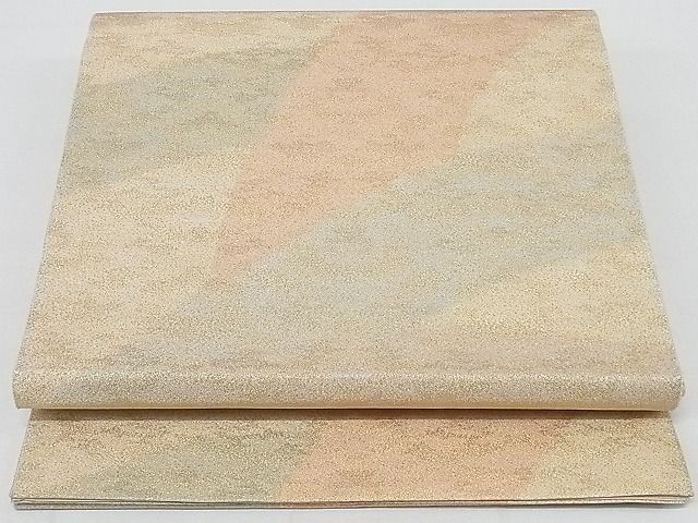 平和屋着物◎砂子綴れ 全通柄袋帯 重山文 金通し地 正絹 逸品 AAAG8413Abw