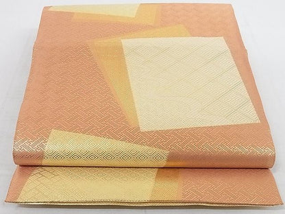 平和屋着物◎佐賀錦 六通柄袋帯 色紙重ね文 金糸 正絹 逸品 AAAG8436Abw