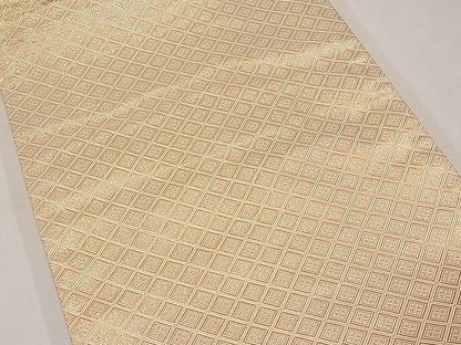 平和屋着物◎佐賀錦 六通柄袋帯 地紙花鳥文 金糸 逸品 CAAE3608ku