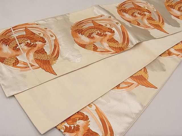 平和屋着物◎六通柄袋帯 鳳凰丸文 金銀糸 逸品 CAAE3629ku