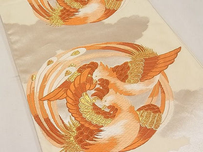 平和屋着物◎六通柄袋帯 鳳凰丸文 金銀糸 逸品 CAAE3629ku