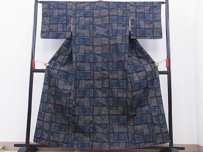 平和屋着物■上質な紬　吉祥文　逸品　BAAF6158gh