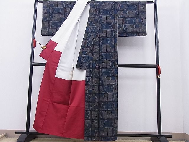 平和屋着物■上質な紬　吉祥文　逸品　BAAF6158gh