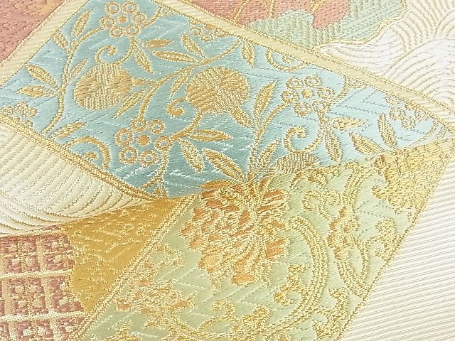 平和屋着物■六通柄袋帯 流水花唐草文 金銀糸 逸品 DAAD3766sf
