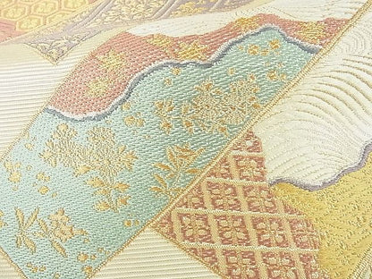 平和屋着物■六通柄袋帯 流水花唐草文 金銀糸 逸品 DAAD3766sf