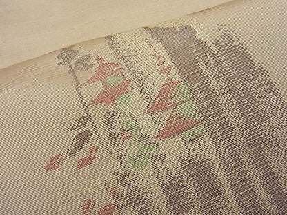 平和屋着物■上質な紬　風景文　逸品　BAAF1801mz