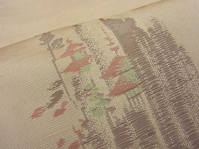 平和屋着物■上質な紬　風景文　逸品　BAAF1801mz