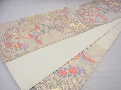平和屋着物◎六通柄袋帯 唐織 道長鳳凰文 金銀糸 逸品 BAAF5694fk